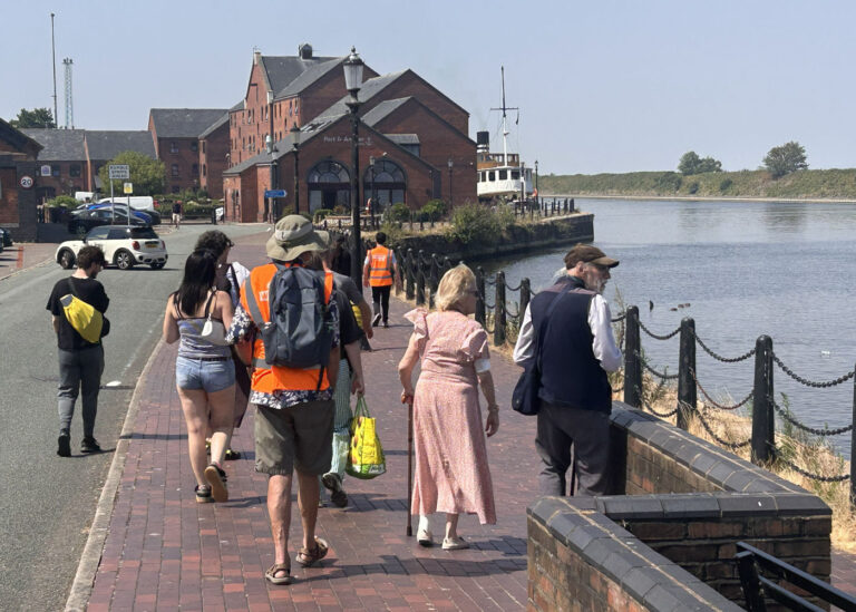 Visitors enjoying activities during Ellesmere Port Discovery Days at Ellesmere Port Railway Station and aboard the Daniel Adamson.